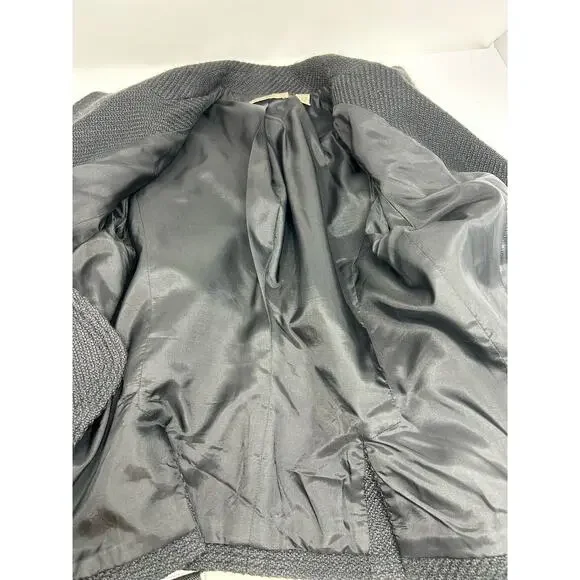 i.e. Blazer Jacket Women Lg Black Textured Lined Office Professional Preppy - Picture 8 of 8